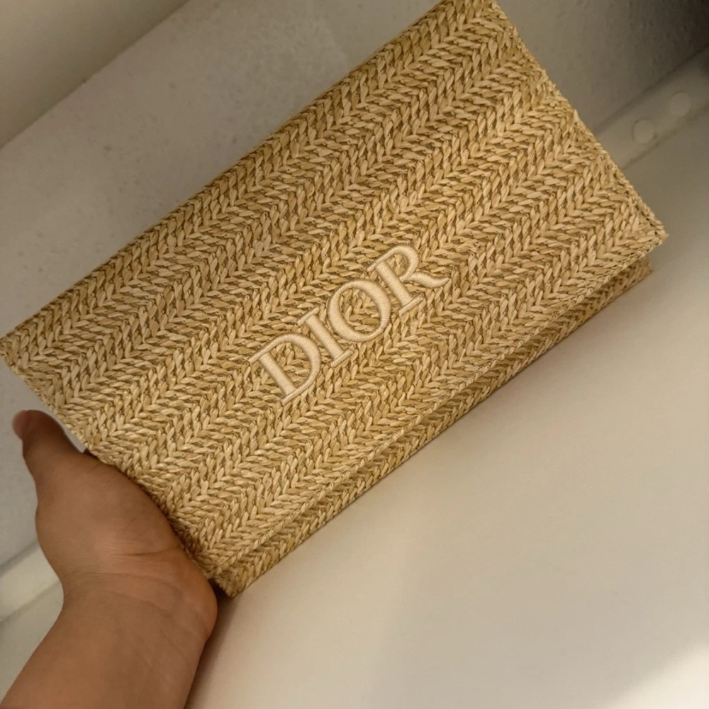 Dior Tan Woven Clutch